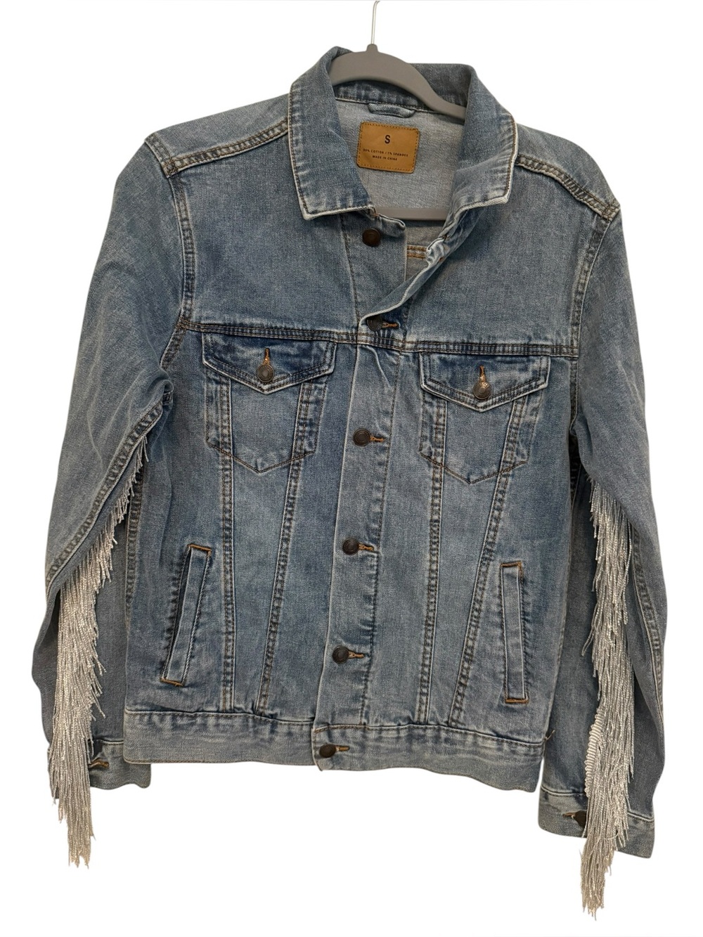 Custom Made Denim Jacket Broadway Girl Size S